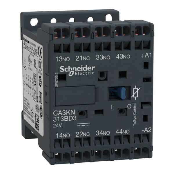 TeSys K control relay - 3 NO + 1 NC - <= 690 V - 24 V DC standard coil - Schneider Electric - CA3KN313BD3