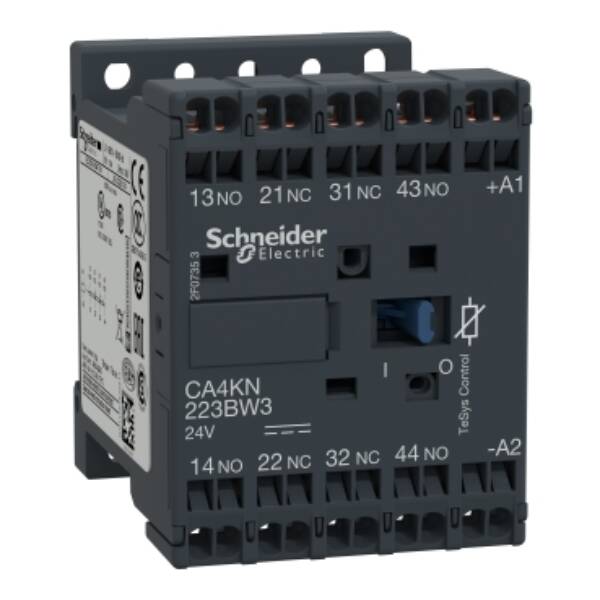 TeSys K control relay - 2 NO + 2 NC - <= 690 V - 24 V DC low consumption coil - Schneider Electric - CA4KN223BW3