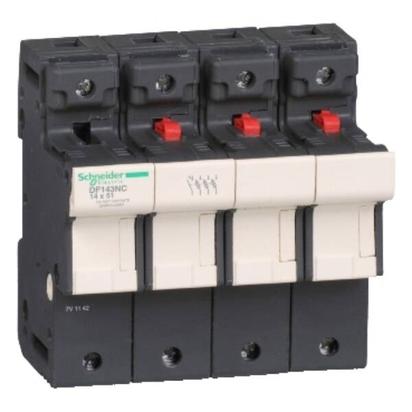 Fuse carrier TeSys DF, 3P+N 50A, fuse size 14x51 mm - Schneider Electric - DF143NC