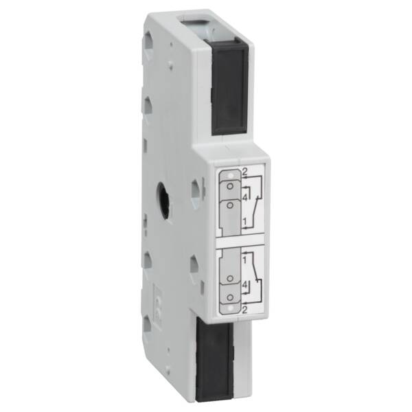 Auxiliary contacts, TeSys GS, 2 C/O, early break, side mounting, for GS1 32 A with direct front/right handle - Schneider Electric - GS1AM211