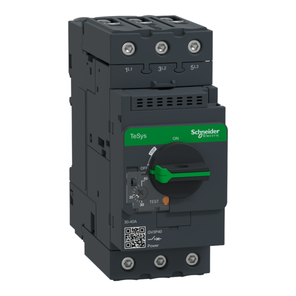 Motor circuit breaker, TeSys GV3, 3P, 30-40 A, thermal magnetic, EverLink terminals - Schneider Electric - GV3P40