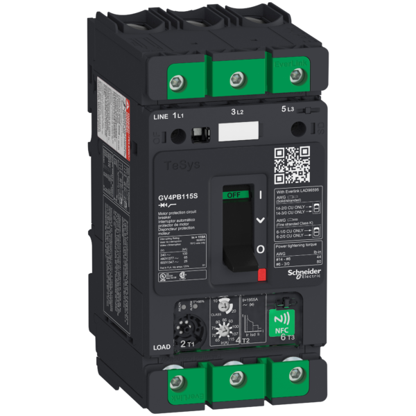 Motor circuit breaker, TeSys GV4, 3P, 115A, Icu 100kA, thermal magnetic multifunction, UL489 - Schneider Electric - GV4PB115S