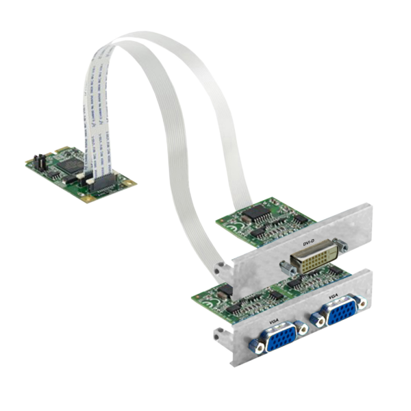 Interface graphic card, Harmony iPC, Mini PCIe video Full HD with 2VGA + DVI D connectors - Schneider Electric - HMIYMINVGADVID1