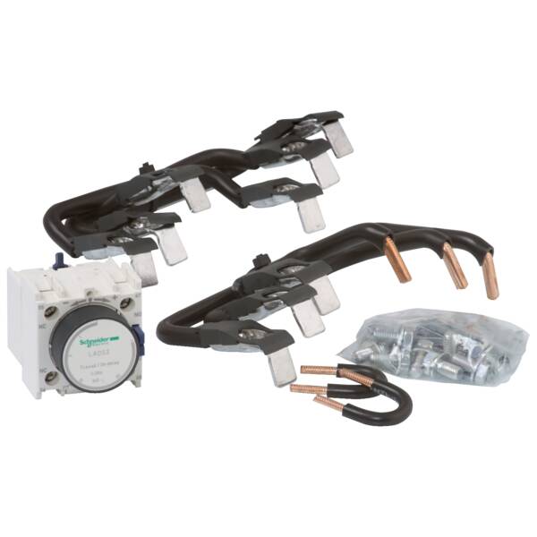 Kit for assembling star delta starters, for 3 x contactors LC1D80, with time delay block - Schneider Electric - LA9D8017