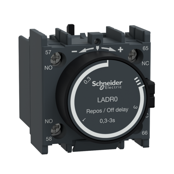 TeSys D - time delay auxiliary contact block - 1 NO + 1 NC screw clamp terminals - Schneider Electric - LADR0