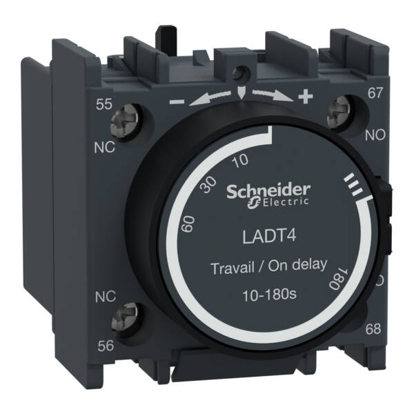 TeSys D - time delay auxiliary contact block - 1 NO + 1 NC screw clamp terminals - Schneider Electric - LADT4