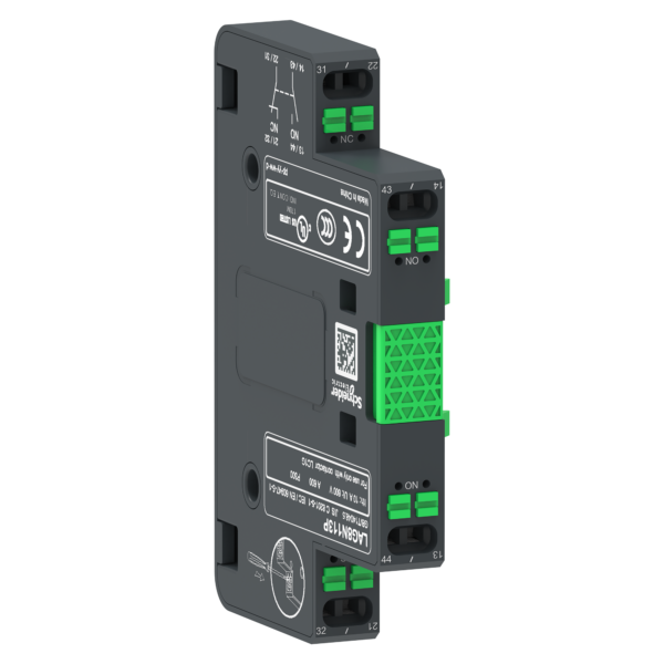 Auxiliary contact block, TeSys Giga, 1NO + 1NC, lateral face side mounting, push-in terminals L1/R1 - Schneider Electric - LAG8N113P