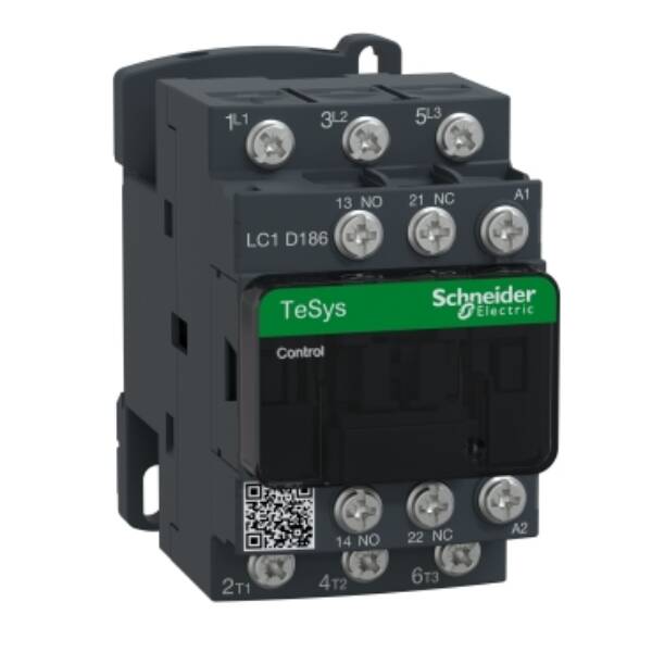 TeSys D contactor - 3P(3 NO) - AC-3 - <= 440 V 18 A - 220 V AC coil - Schneider Electric - LC1D186M7