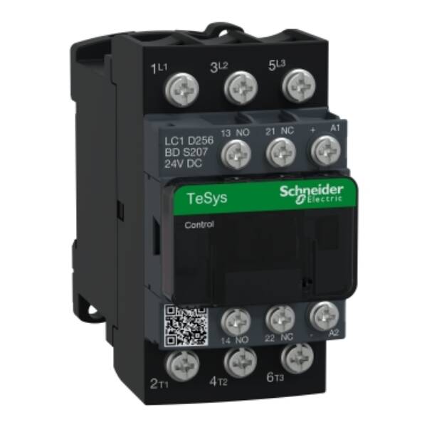 TeSys D contactor S207 - 3P (3NO) AC-3 25A <=440V - coil 24V DC - Schneider Electric - LC1D256BDS207