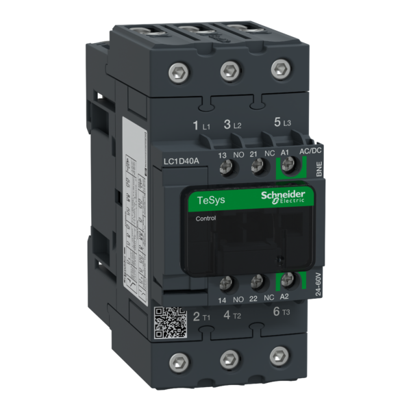 TeSys D contactor - 3P - <= 440 V - 40 A AC-3 - 24...60 V AC/DC coil - Schneider Electric - LC1D40ABNE