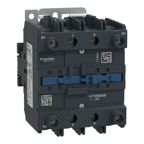 TeSys D contactor - 4P(2 NO + 2 NC) - AC-1 <= 440 V 125 A 110 V AC 50/60 Hz coil - Schneider Electric - LC1D80008F7