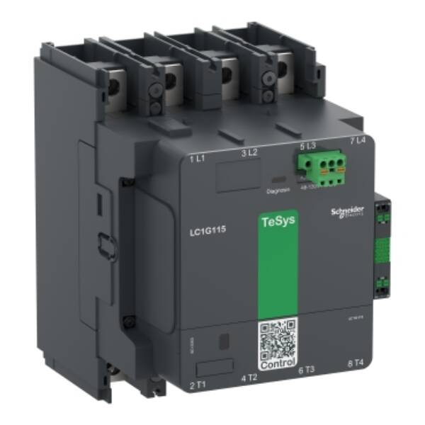 High power contactor, TeSys Giga, 4 pole (4NO), AC-1 <=440V 250A, standard version, 100…250V wide band AC/DC coil - Schneider Electric - LC1G1154KUEN