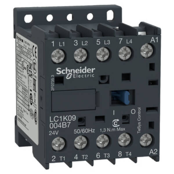 TeSys K contactor - 4P (4 NO) - AC-1 <= 440 V 20 A - 48 V AC coil - Schneider Electric - LC1K09004E7