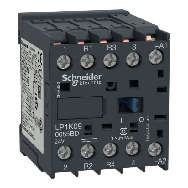 TeSys K contactor - 4P (2 NO + 2 NC) - AC-1 <= 440 V 20 A - 220 V DC coil - Schneider Electric - LP1K090085MD