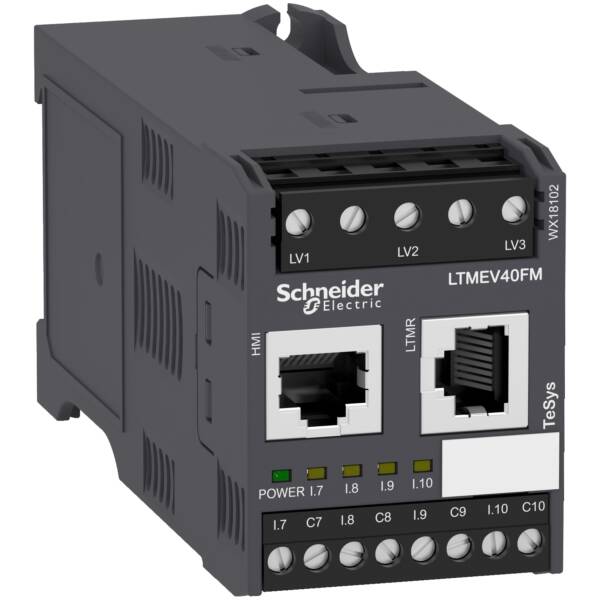 Motor Management, TeSys T, extension module, 4 inputs, for LTMR controller, 100 to 240 VAC - Schneider Electric - LTMEV40FM