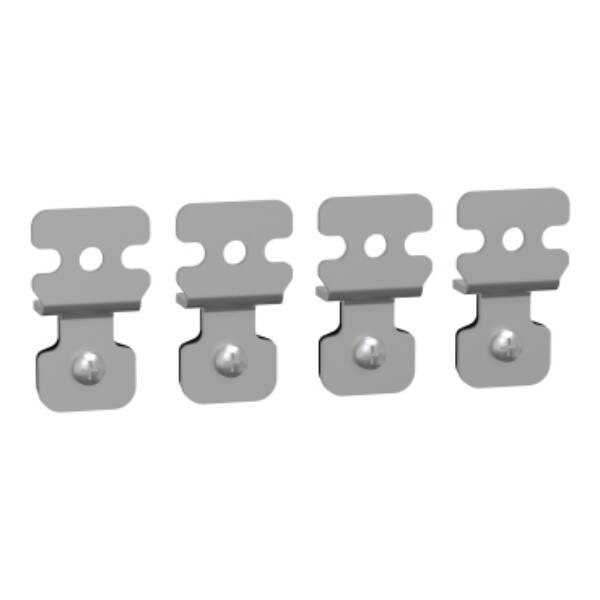 Set of 4 wall fixing lugs, made of steel. For Spacial SBM boxes - Schneider Electric - NSYAEFPFSB