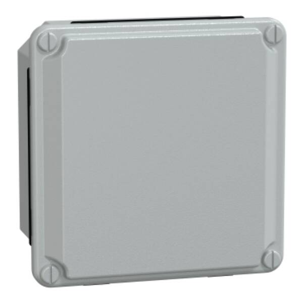 Metal industrial box - low plain cover - H105xW105xD49 - IP55 - grey RAL 7035 - Schneider Electric - NSYDBN1010