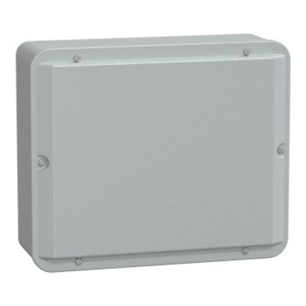 Metal industrial box - low plain cover - H307xW257xD116 - IP55 - grey RAL 7035 - Schneider Electric - NSYDBN3025