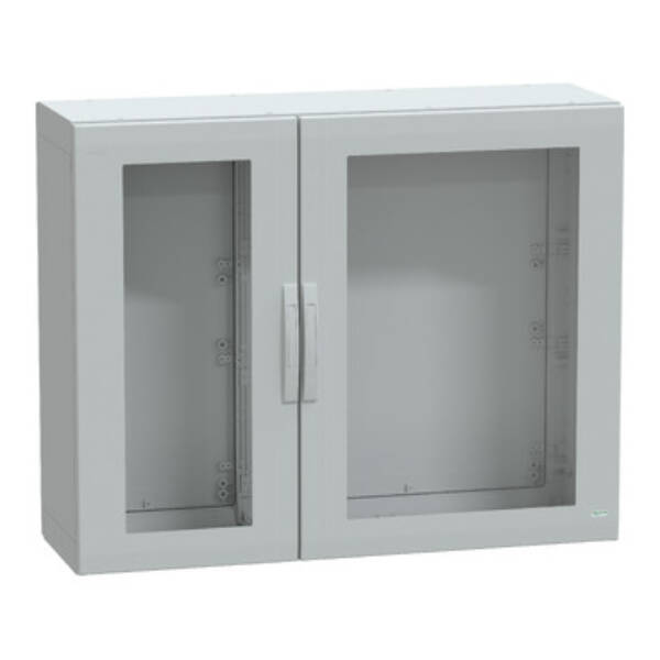 Floor standing encl. polyester vers.PLA compl.sealed 1000x1250x420 IP65 glazed - Schneider Electric - NSYPLA10124TG