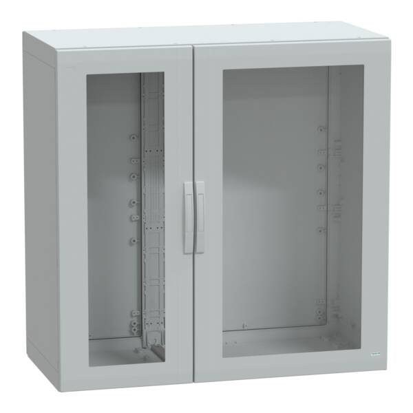 Floor standing encl. polyester vers.PLA compl.sealed 1250x1250x620 IP65 glazed - Schneider Electric - NSYPLA12126TG