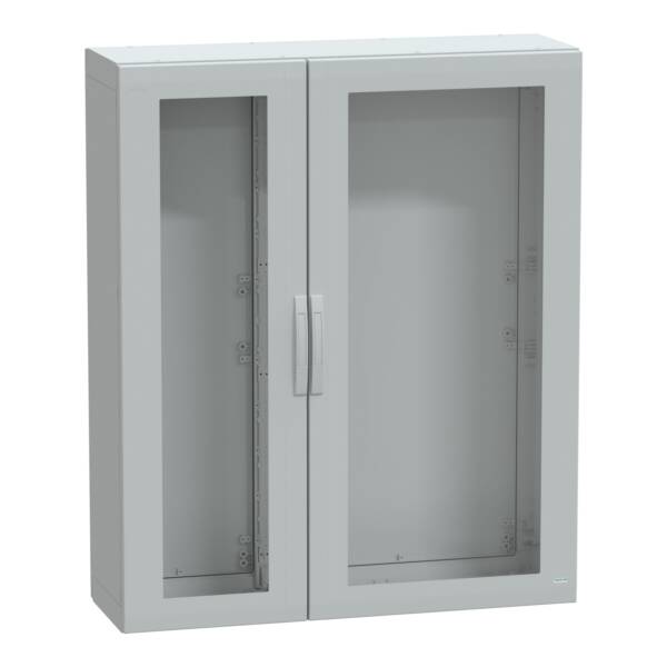 Floor standing encl. polyester vers.PLA compl.sealed 1500x1250x420 IP65 glazed - Schneider Electric - NSYPLA15124TG