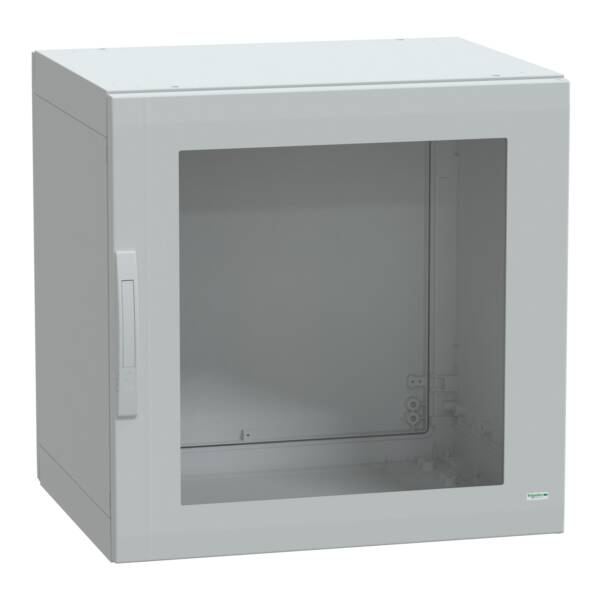 Floor standing encl. polyester vers.PLA compl.sealed 750x750x620 IP65 glazed - Schneider Electric - NSYPLA776TG
