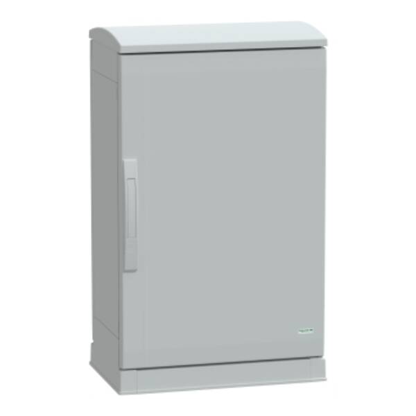 Floor standing encl.polyester vers.PLAZT w/open plinth+canopy 750x500x320 IP44 - Schneider Electric - NSYPLAZT753G