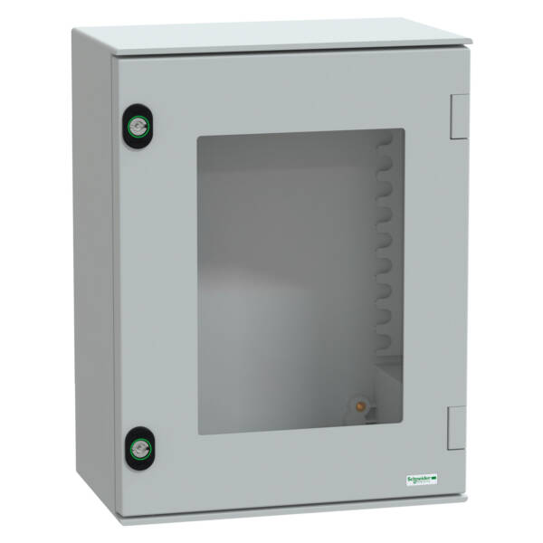 wall-mounting enclosure polyester monobloc IP66 H430xW330xD200mm glazed door - Schneider Electric - NSYPLM43TG