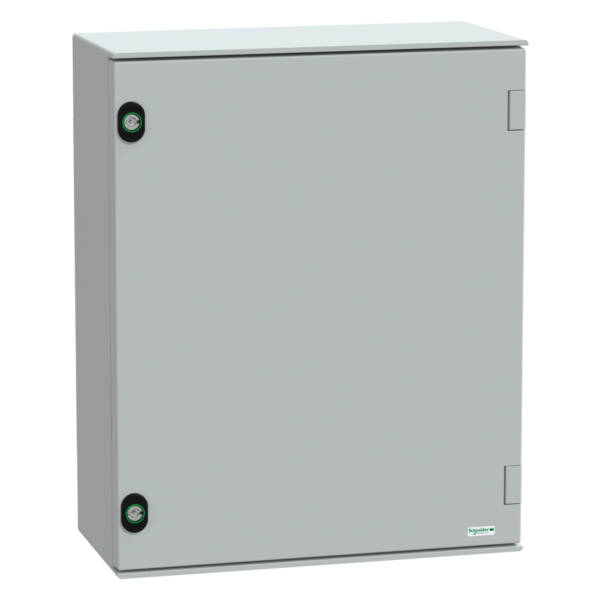 wall-mounting encl. polyester monobloc IP66 H530xW430xD200mm+metal mount.plate - Schneider Electric - NSYPLM54PG