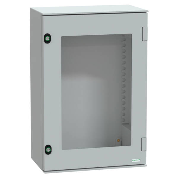 wall-mounting enclosure polyester monobloc IP66 H647xW436xD250mm glazed door - Schneider Electric - NSYPLM64TG