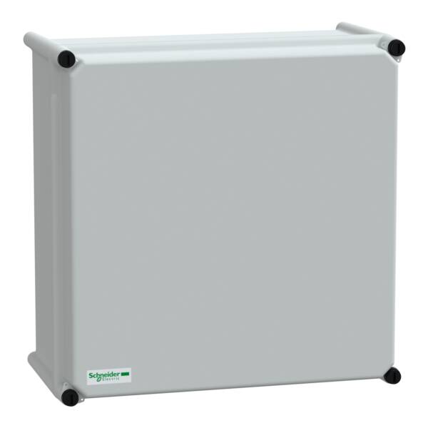 PLS box, polyester rear, opaque PC cover IP65 36x36x18cm - Schneider Electric - NSYPLSC3636G