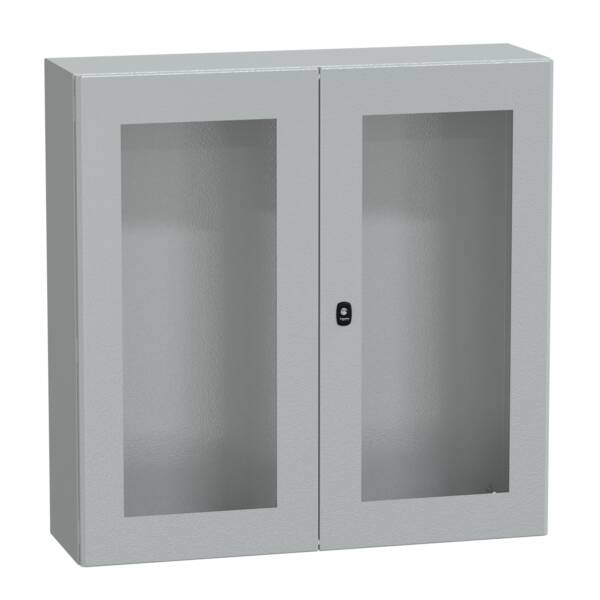 Spacial S3D dble tspt door w/o mount.plate. H1000xW1000xD300 IP55 IK08 RAL7035. - Schneider Electric - NSYS3D101030DT