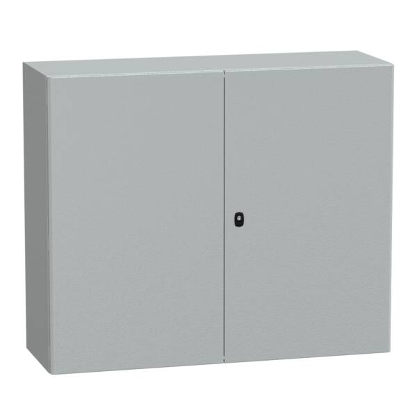 Spacial S3D 2 plain door with mount.plate. H1000xW1200xD400 IP55 IK10 RAL7035. - Schneider Electric - NSYS3D101240DP