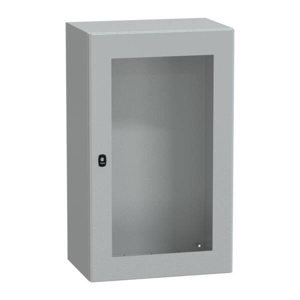 "Wall mounted steel enclosure, PanelSeT S3D, transparent door, without mounting plate, 1000x600x400mm, IP66, IK08" - Schneider Electric - NSYS3D10640T