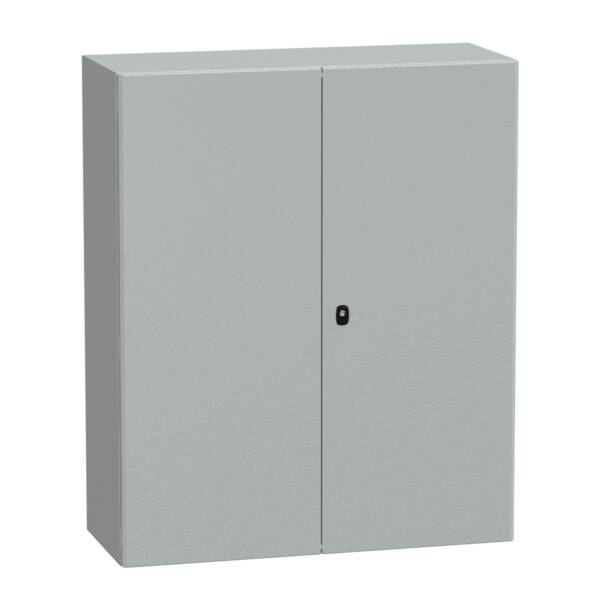 Spacial S3D 2 plain door with mount.plate. H1200xW1000xD400 IP55 IK10 RAL7035. - Schneider Electric - NSYS3D121040DP