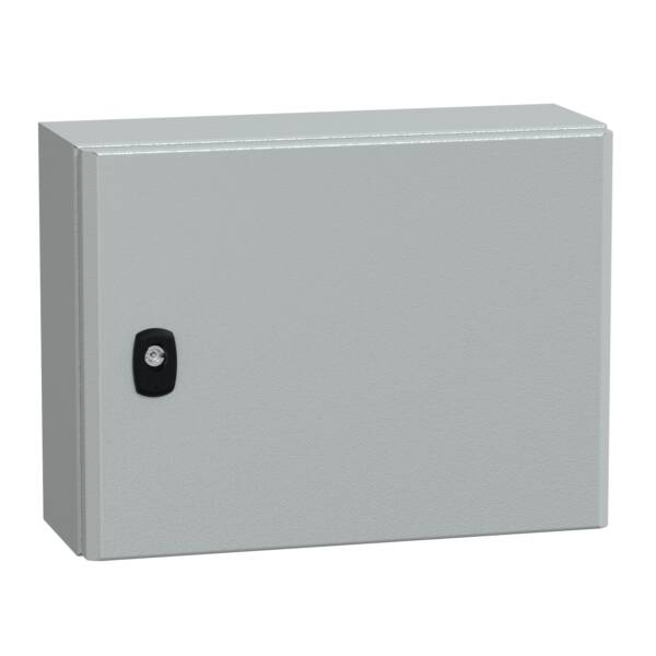 Spacial S3D plain door with mount.plate. H300xW400xD150 IP66 IK10 RAL7035. - Schneider Electric - NSYS3D3415P