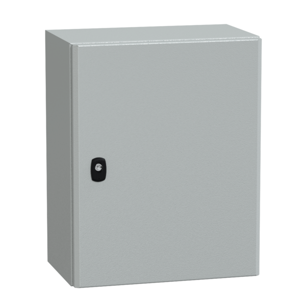 Spacial S3D plain door w/o mount.plate. H500xW400xD250 IP66 IK10 RAL7035. - Schneider Electric - NSYS3D5425