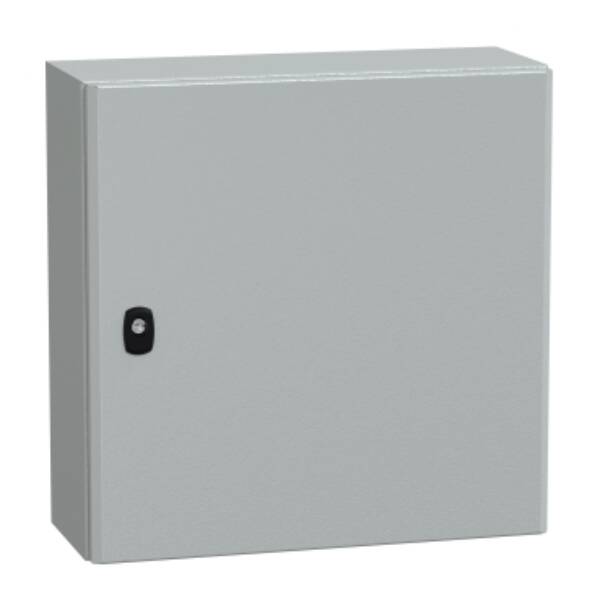 Spacial S3D plain door with mount.plate. H500xW500xD200 IP66 IK10 RAL7035. - Schneider Electric - NSYS3D5520P