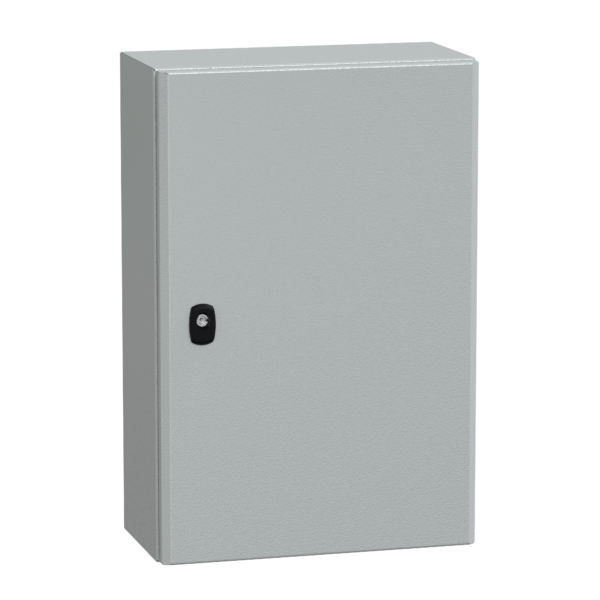 Spacial S3D plain door with mount.plate. H600xW400xD200.IP66 IK10 RAL7035. - Schneider Electric - NSYS3D6420P