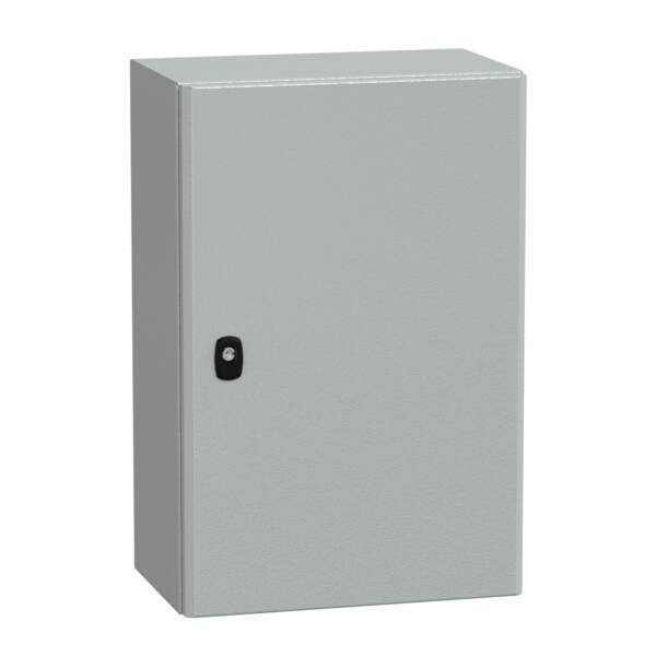 Spacial S3D plain door w/o mount.plate. H600xW400xD250.IP66 IK10 RAL7035. - Schneider Electric - NSYS3D6425