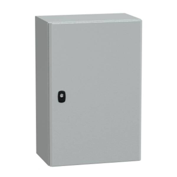 Spacial S3D plain door with mount.plate. H600xW400xD250.IP66 IK10 RAL7035. - Schneider Electric - NSYS3D6425P