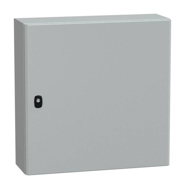 Spacial S3D plain door with mount.plate. H600xW600xD200.IP66 IK10 RAL7035. - Schneider Electric - NSYS3D6620P