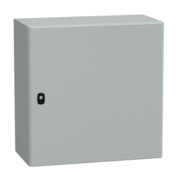 Spacial S3D plain door w/o mount.plate. H600xW600xD300.IP66 IK10 RAL7035. - Schneider Electric - NSYS3D6630