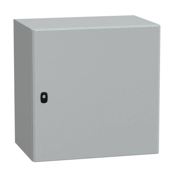 Spacial S3D plain door w/o mount.plate. H600xW600xD400.IP66 IK10 RAL7035. - Schneider Electric - NSYS3D6640