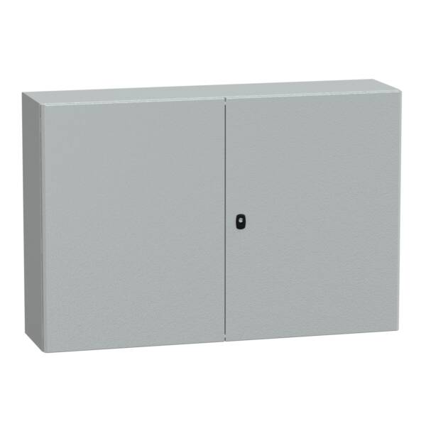 Spacial S3D 2 plain door w/o mount.plate. H800xW1200xD300.IP55 IK10 RAL7035. - Schneider Electric - NSYS3D81230D