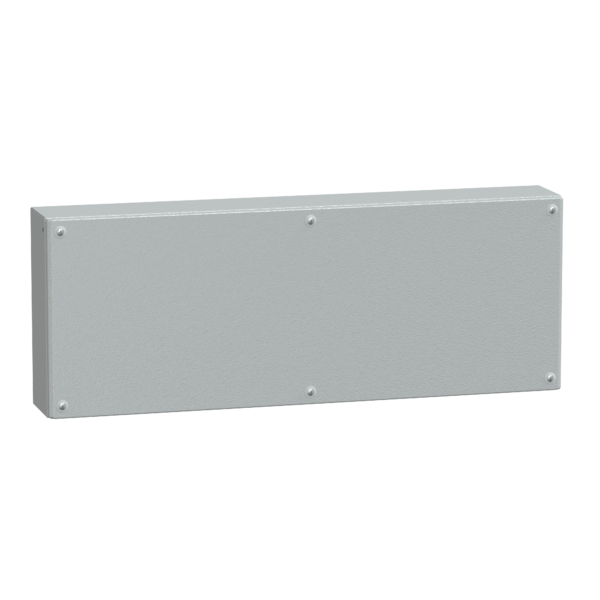 Metal industrial box plain door H300xW800xD120 IP66 IK10 RAL 7035 - Schneider Electric - NSYSBM308012