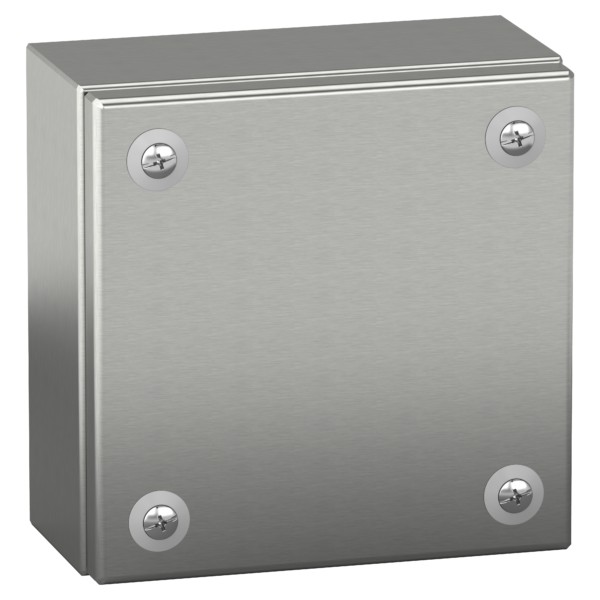 Stainless Steel 304L industrial box plain door H150xW150xD80 IP66 - Schneider Electric - NSYSBX15158