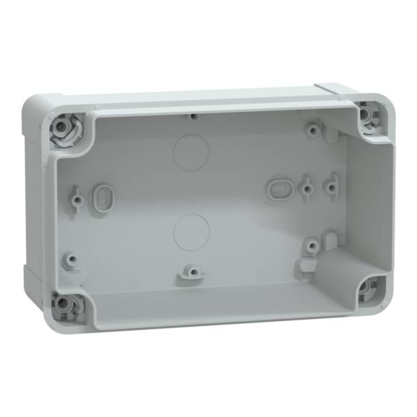 PC box IP66 IK08 RAL7035 Int.H175W105D80 Ext.H192W121D87 opaque PC cover H20 - Schneider Electric - NSYTBP19128