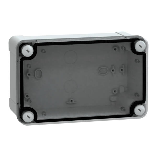 PC box IP66 IK08 RAL7035 Int.H175W105D80 Ext.H192W121D87 Transp.cover H20 - Schneider Electric - NSYTBP19128T