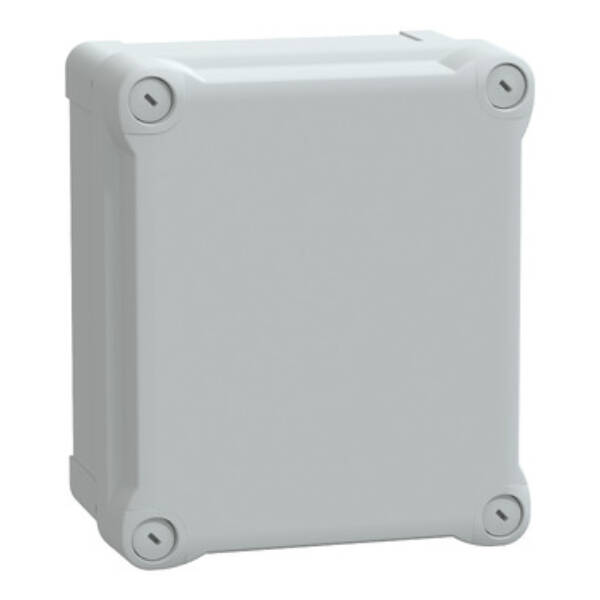 PC box IP66 IK08 RAL7035 Int.H175W150D100 Ext.H193W164D105 opaque PC cover H40 - Schneider Electric - NSYTBP191610H